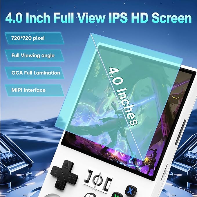 R36MAX Retro Handheld Game Console with Gift Card & Premium Bag, 4.0 Inch IPS Screen, 21,000+ Classic Game, Portable Linux System, 4000mAh Battery Retro Gaming Console (Translucent Set)