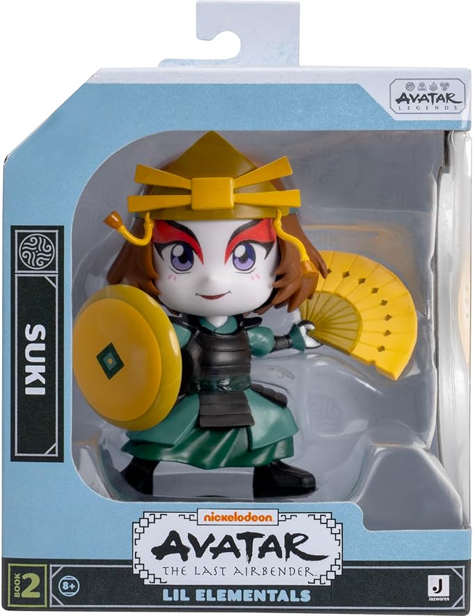 Jazwares Avatar: The Last Airbender Suki - 4-Inch Mini Figure in Kawaii Style in Dynamic Pose with Display Base