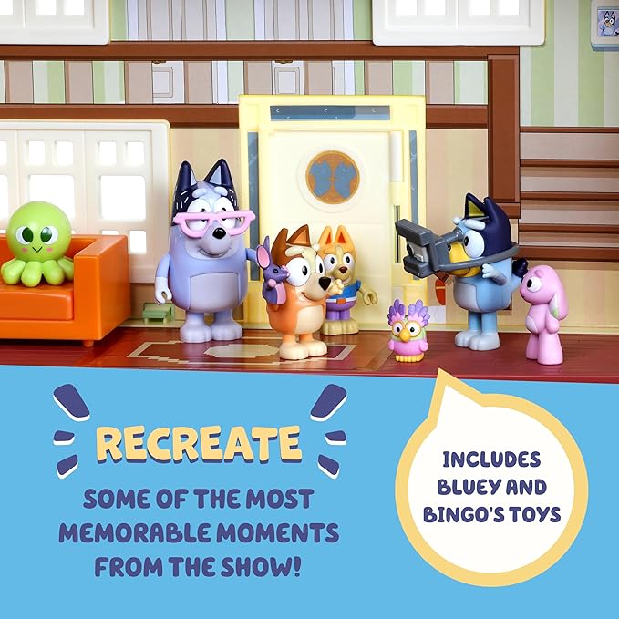 Bluey House Playset for Kids, XL Ultimate Interactive Lights and Sounds Playhouse Toys, Includes Dance Floor, Dollhouse, Toy Set Ages 3+, Amazon Exclusive