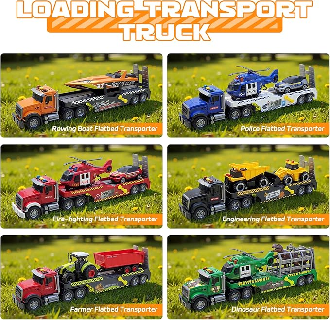 21" Semi Large Truck Toys Friction Powered Vehicles