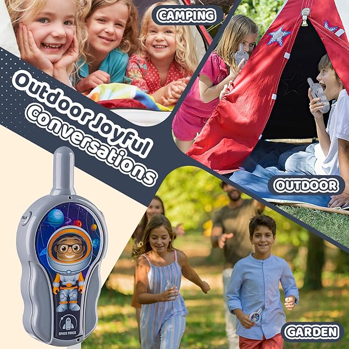 Walkie Talkies for Kids Toys Gifts for 3 4 5 6 7 Year Old Girls Boys Long Range Space Adventure Walkie Talkies for Christmas Birthday Easter Gifts Indoor Outside Games Gray