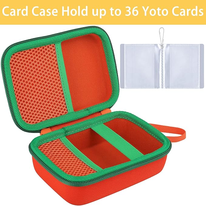 co2CREA Hard Case Compatible with Yoto Mini 2024 Edition Kids Audio Music Player Children Speaker Plays Audiobook Cards Radio and Hold up to Yoto 36 Cards, Orange Case