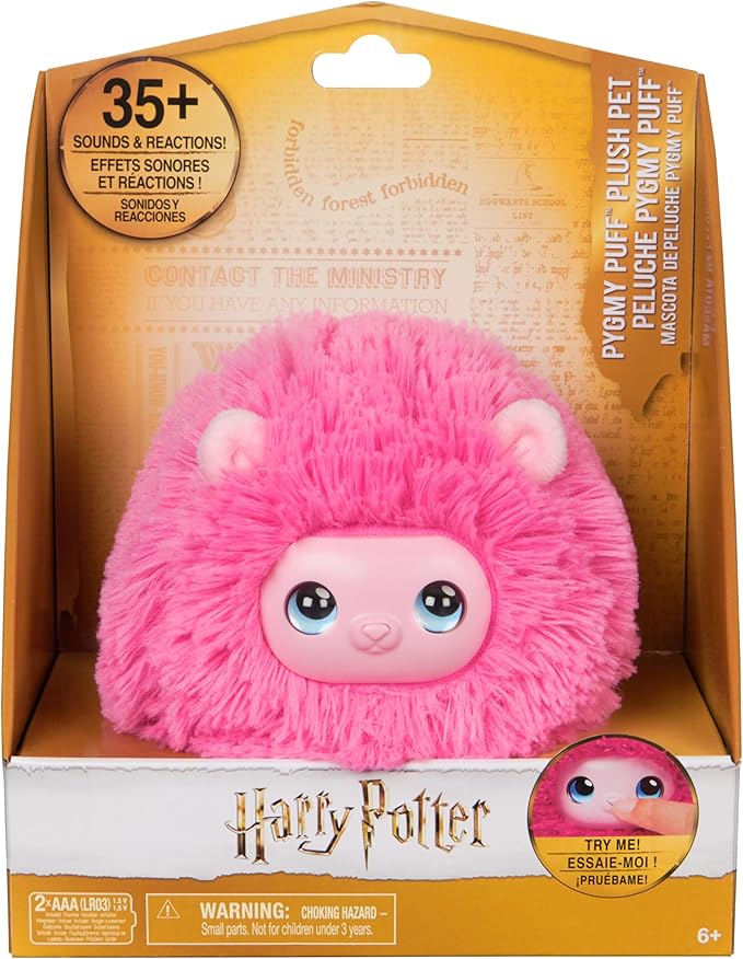 Wizarding World Harry Potter, Interactive Pygmy Puff Plush Toy Pet with Over 35 Sounds & Reactions, Kids Toys for Girls & Boys