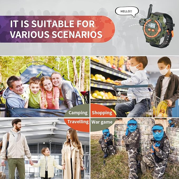 Rechargeable Walkie Talkies for Kids Radio Walky Talky with Flashlight Children Outdoor Game Interphone Gifts for Boy and Girl (3)