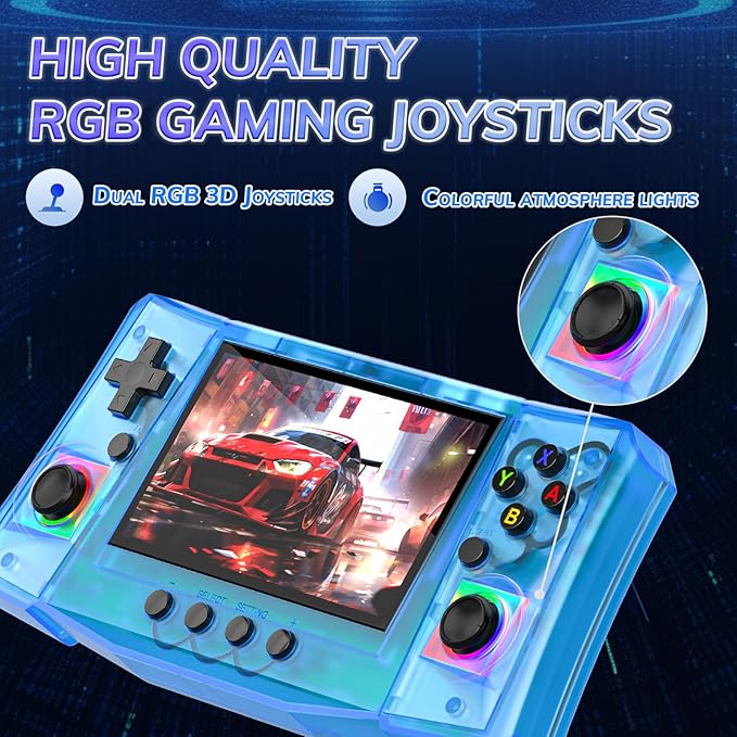 RegiisJoy R50 Ultra 50000 in 1 Handheld Game Console, 4.5 Inch IPS Screen Retro Gaming Consoles Main Emulators, Portable Mini Pocket Arcade 4000mAh Battery,256G TF Card,Linux System