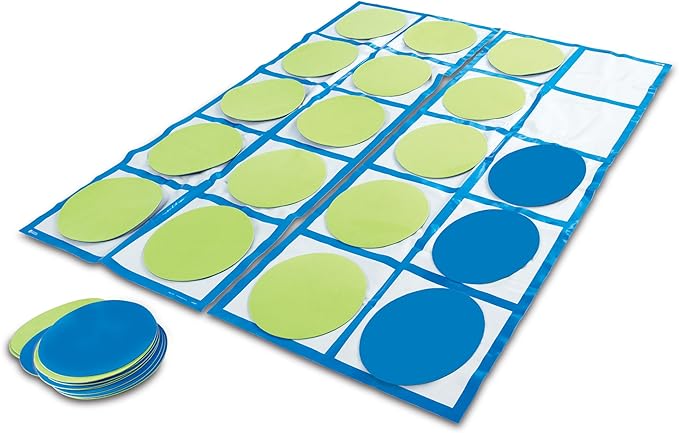 Learning Resources - Ten Frame Floor Mat Activity Set Teacher Classroom Supplies Gross Motor for Preschool Kindergarten Special Education Essentials Math Manipulatives Place Value Number Games