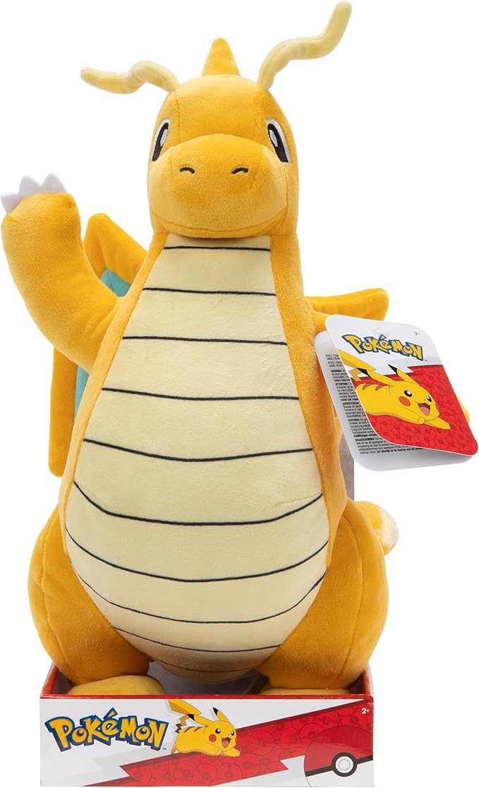 Pokemon Dragonite Plush - 12-Inch Dragon- and Flying-Type Pokemon Plush