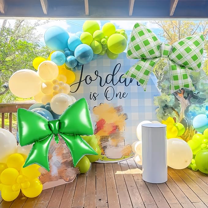 4Pcs Green Bow Balloons 38Inch/Witch Theme Party Spring Easter, St. Patrick's Day,Wedding, Picnic, Goose Baby Shower, Christma Grin*ch Festive Holiday, Emerald Green Foil Bow Balloons(Christmas Green)