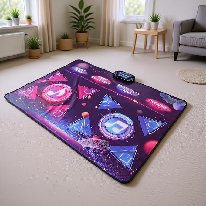 Fafeicy Electronic Dance Mat for Kids with 8 Game Modes Dual Player Interactive Music Pad Quiet Birthday Gift