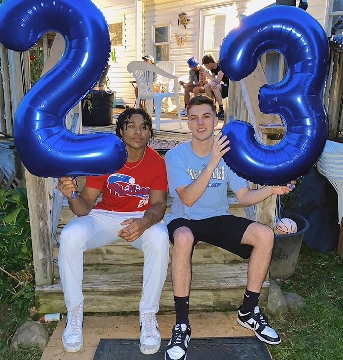 Navy Blue Number 20 Balloon 40 inch, 20 Number Balloons, 20th Navy Blue Birthday Decorations, 20 Year Old Girls Boys Blue Party Supplies