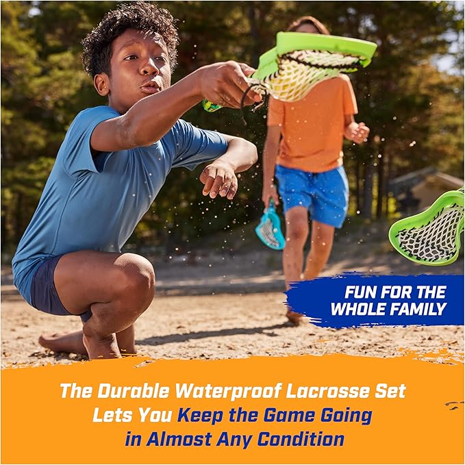 SwimWays Hydro Lacrosse, Waterproof Lacrosse Set, Outdoor Games for Adults and Kids, Sports Equipment, Pool Party Games and Toys, Blue