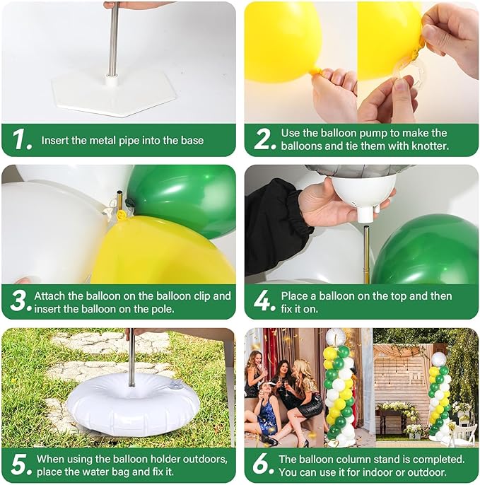 2 Sets Golf Ball Balloon Column Stand Kit with 102 Balloons Sport Themed 5.57ft Adjustable Balloon Tower Stand with Bases Golf Ball Balloons Arch Column for Men Retirement Birthday Party Supplies