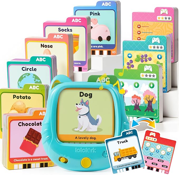 JOVA lalalark Talking Flash Cards for Kids 3 4 5 Year Old, Toddler Learning Toys with 136 Sight Words & 64 Games, Montessori Educational Toy for Kids, Preschool Learning Activities, Boys Girls Gifts