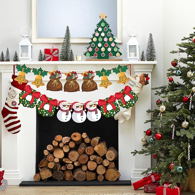 OHOME Christmas Decorations - Christmas Ornaments,40 Pack Christmas Garland | Christmas Tree Decorations for Party,Christmas Backdrop for Indoor Outdoor | Christmas Wreaths for Front Door Wall Yard