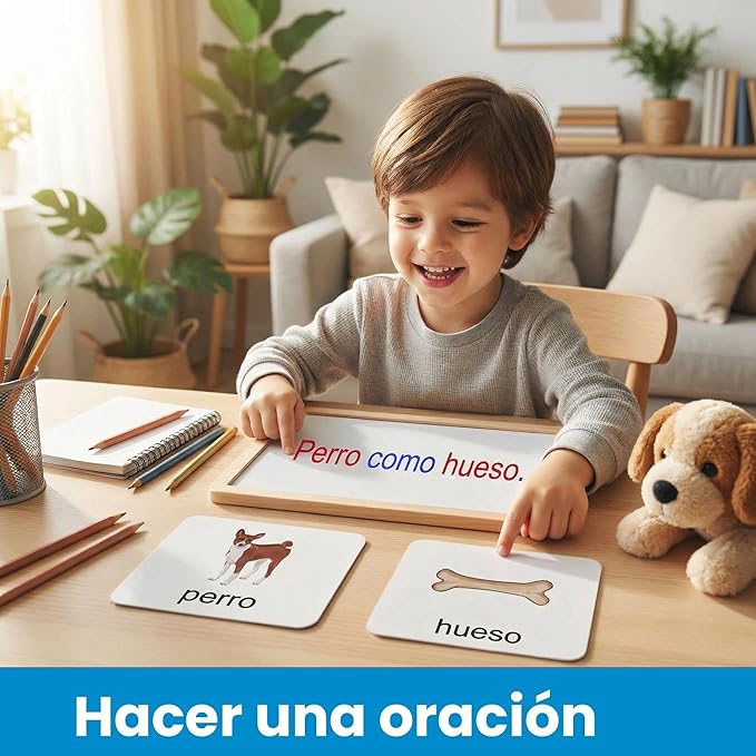 BOHS Spanish Literacy Wiz Spelling Game - Espanol Lower Case 60 Flash Cards - Preschool Language Learning Educational Toys