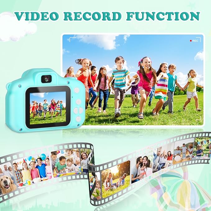 Kids Camera for Boys Girls, Kids Selfie Camera for 6 7 8 9 Year Old Boys Girls, Children Digital Video Camcorder Camera, Christmas Birthday Gifts for Kid Toddler Toys with 32GB SD Card