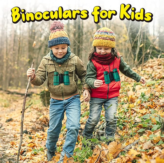 ESSENSON Binoculars for Kids Toys Gifts for Age 3-12 Years Old Boys Girls Kid Telescope Outdoor Toys for Sport and Outside Play Hiking, Bird Watching, Travel, Camping, Birthday Presents (Forest Green)