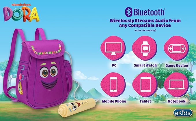 eKids Dora Karaoke Microphone with Boombox, Toddlery Toys with Built-in Music for Kids (Dora)