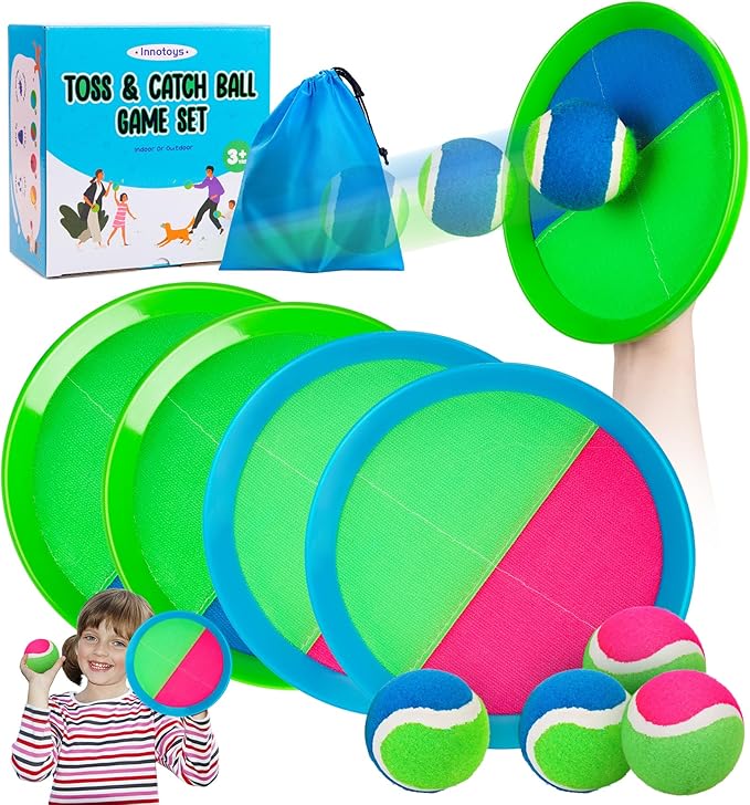 Toss and Catch Ball Game - Ideal Outdoor Beach, Pool & Yard Toy for Toddlers and Kids Ages 4, 5, 6, 7, 8+, Perfect for Boys Girls - Great Birthday Gift & Stocking Stuffers
