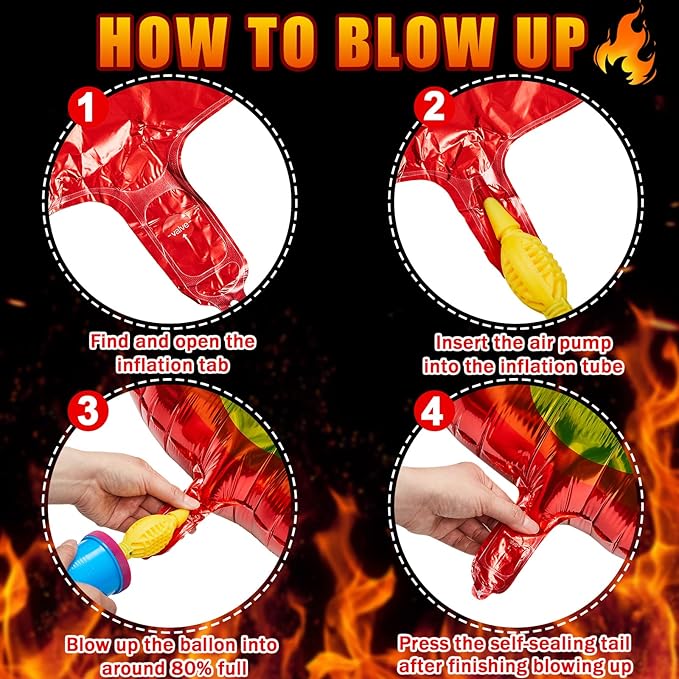 18 Pcs Fire Truck Birthday Party Supplies 32 Inch Fire Balloons Aluminum Firefighter Birthday Decorations 24 Inch Flame Fireman Theme Kids' Party Balloons for Campfire Hunting Decor