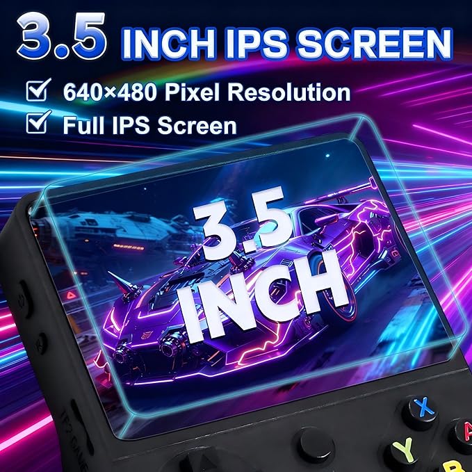 RG36PRO Handheld Game Console - 3.5-Inch Screen, Support 30000+Classic Games, 64G TF Card, Open Source System, 3000mAh Battery, Portable Console for Travel, Gift for Adult or Partner-Black