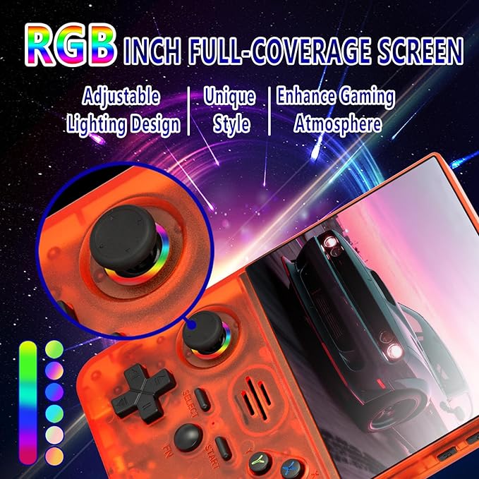 2026 NEW Upgrade RF45V Retro Handheld Game Console - 4.5 Inch Ultra-Large Screen,Support 18000+Classic Games,64G TF Card,4000mAh Battery,Linux System,Birthday Gift for Adult or Friends - Red