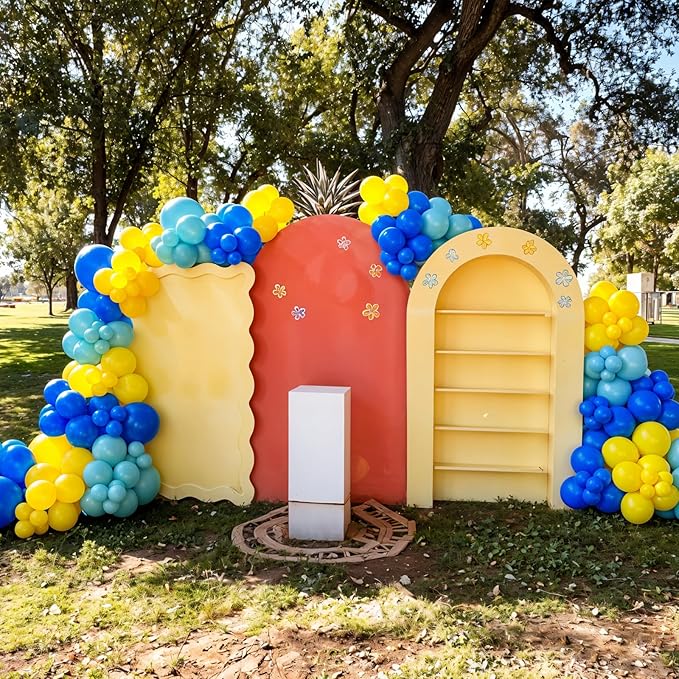 Yellow Blue Clear Balloon Arch Kit for Underwater Ocean Theme Birthday & Summer Party, Balloon Garland for Baby Shower, Beach and Kids Party Decorations