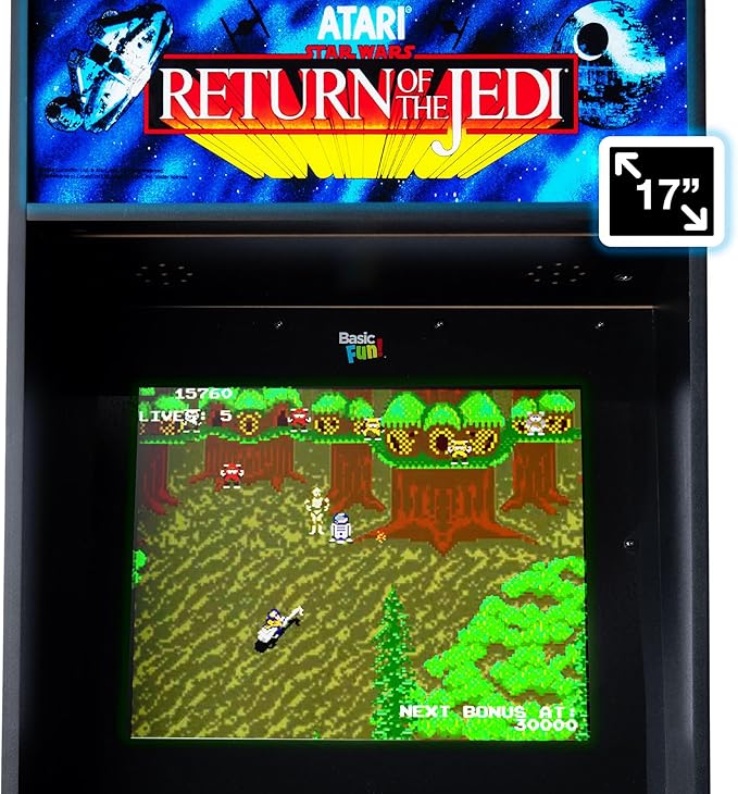 ARCADE CLASSICS Atari Star Wars Ultra Series Free Standing Electronic Game w/ 17" Liquid Crystal Screen - Classic Indoor Cabinet Console for Home & Basement Gaming