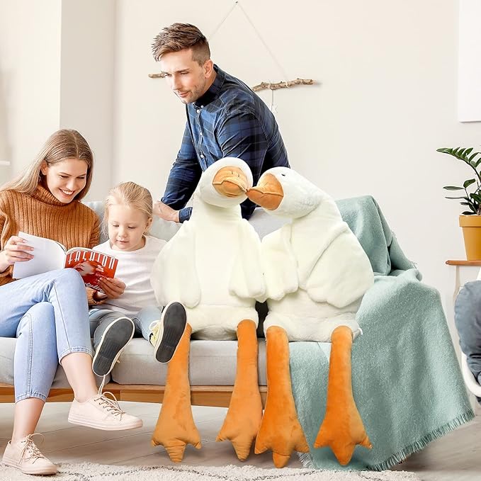 CottonStar Goose Stuffed Animal 51 Inch Plush Doll Toy, Cute Duck Plush Cushion Soft Huge Plushies Pillow, Gift for Kids and Friends, White