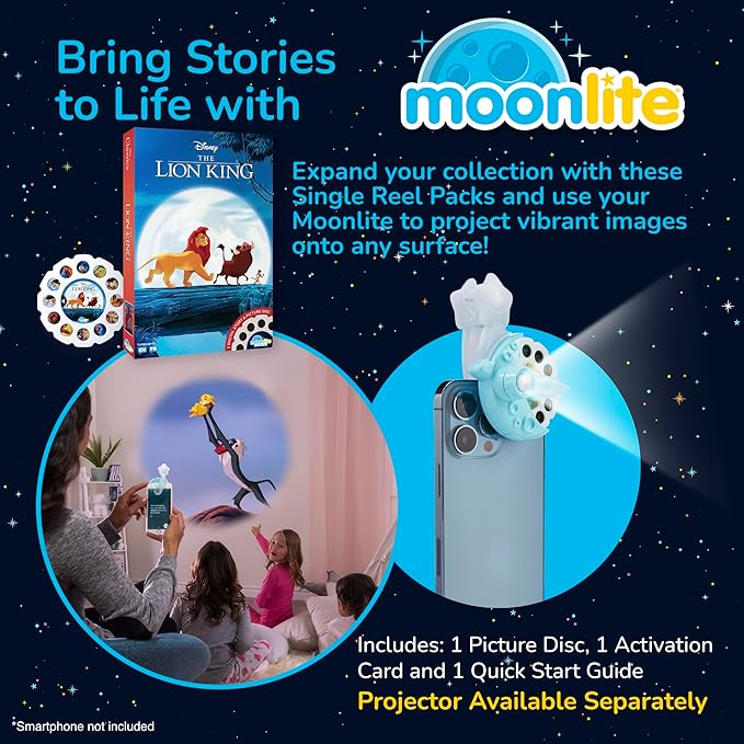 Moonlite Storytime - Disney's the Lion King Classic - Read Together - Projector Sold Separately - Single Disc - Learning Gifts for Kids Ages 12 Months & Up - Canadian Founded