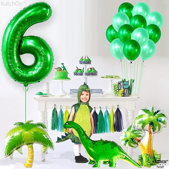 KatchOn, Giant Dark Green Number 6 Balloon - 40 Inch | 6th Birthday Balloons for 6th Birthday Decorations | 6 balloons for Birthday | Six Balloon Number | 6 Year Old balloon for 6 Year Decorations