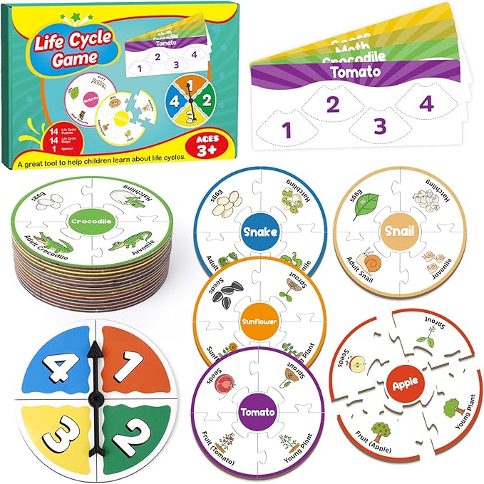 Life Cycle Toys for Kids, Toddler Puzzles, Preschool Science Kits for Kids 3-5, Kindergarten Learning Activities, Learning Education Toys, PreK Classroom Essentials, Homeschool Supplies