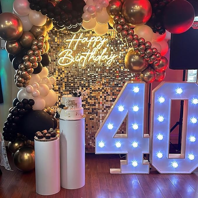 Black & Gold, White & Gold Balloons - New Years, Birthday & Graduation Party Pack with Gold Confetti