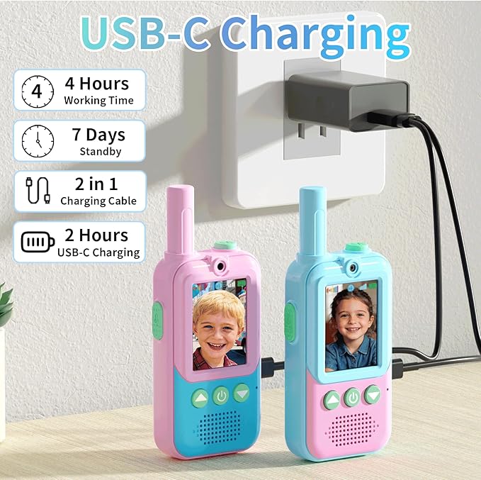 Walkie Talkies for Kids 3 Pack,3 Miles Family Walky Talky Children Radio Long Range,22 Channels Kids walkie talkies with VOX Function,3-12 Years Old Boys Girls Xmas Birthday (Powder Blue)
