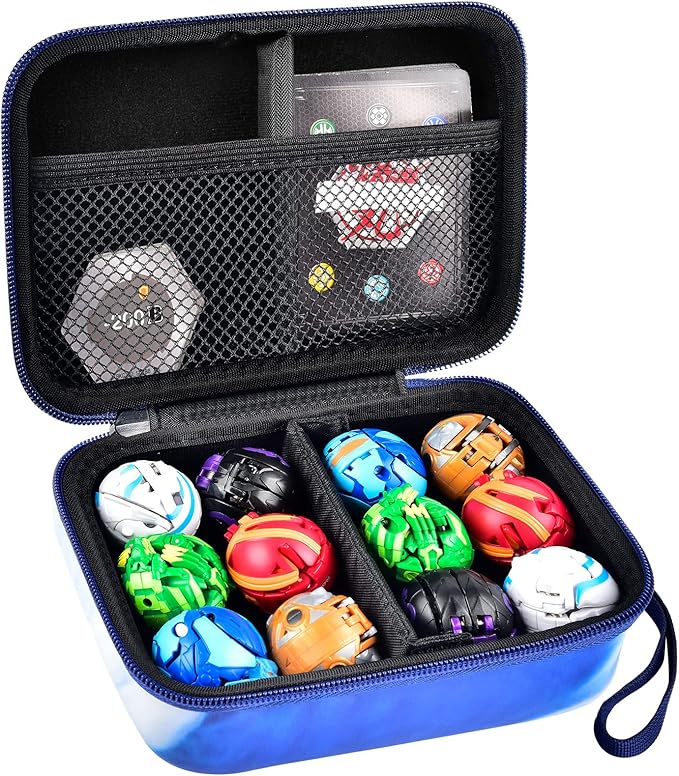 PAIYULE Case Compatible with Bakugan for Baku Gear Pack, Toys Organizer Storage for Bakucores Cards and Ultra Collectible Action Figures, Toy Container Holder for Bakugon Figure (Box Only) Blue