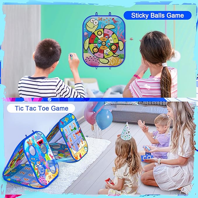 Bean Bag Toss Game for Kids, Cornhole Board Toddler Toys for Kids Party Activity and Outdoor Yard Backyard, Birthday Gift or Christmas for Aged 3 4 5 6 7 8 Year Old Boys