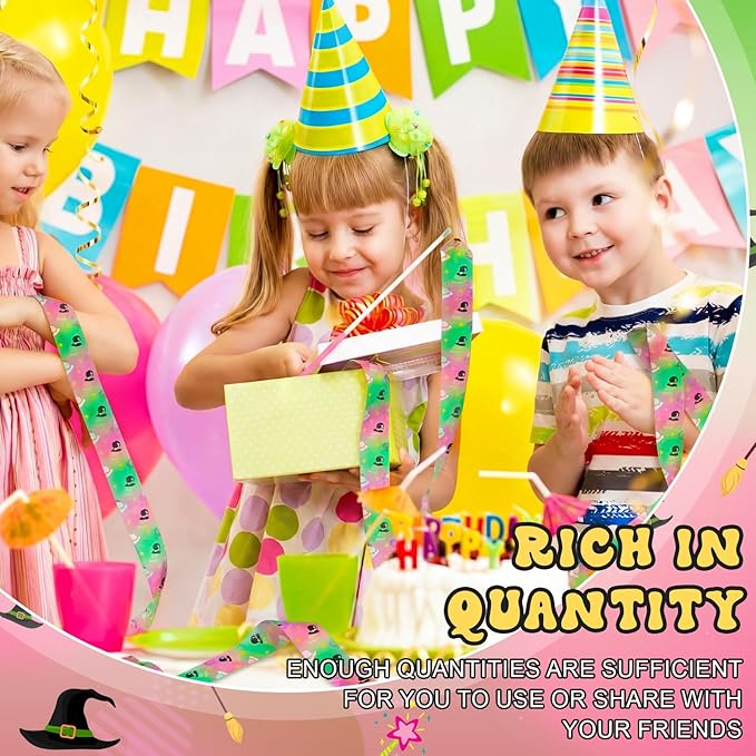 12 Pcs Princess and Witch Party Favors Ribbon Dancing Wands Gymnastics Ribbons Sticks Dance Streamers Dance Twirling Sticks for Girls Birthday Party Favors Supplies Goody Bag Stuffers Gifts