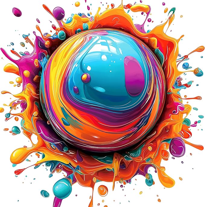 500 Piece Puzzles for Adults - Vibrant Paint Splash Sphere Jigsaw Puzzle, Abstract Art Puzzle for Relaxation & Home Wall Decor 20x20 Inch