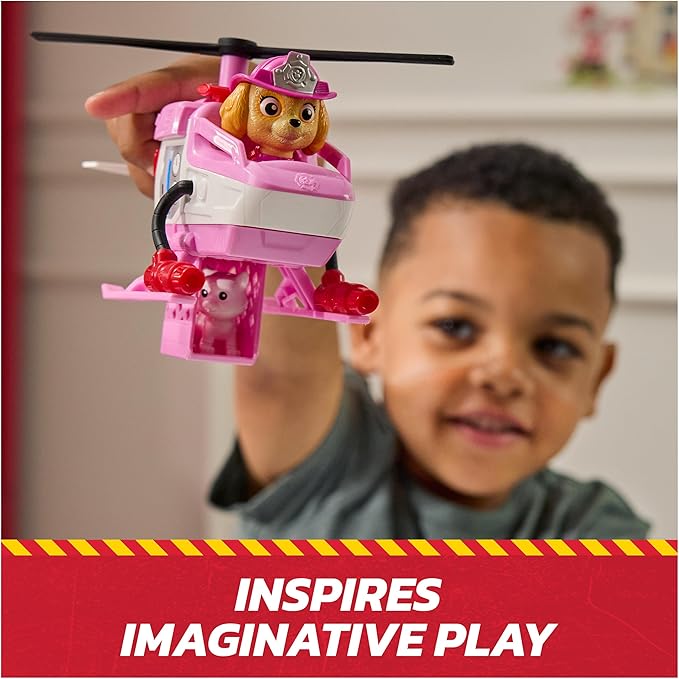Paw Patrol Fire Rescue: Skye Rescue Fire Chopper with Action Figure, Kitty Friend & Toy Helicopter, Kids Toys for Boys & Girls Ages 3 and Up