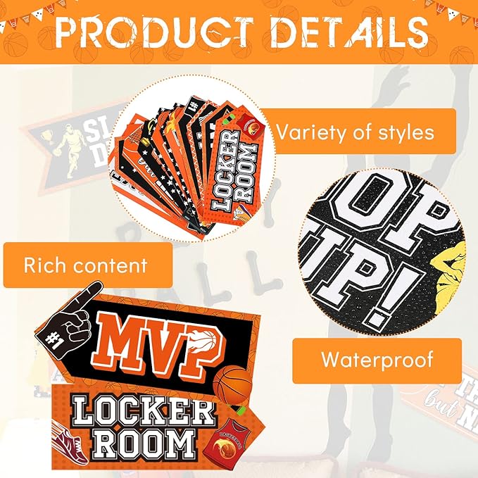 20 Pieces Basketball Party Sign Basketball Themed Party Decoration Supplies Kids Teenagers Boys B-Day Photo Prop