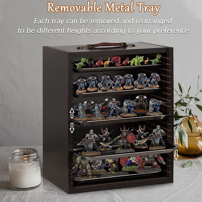 Miniature Display Case Display Cases for Collectibles Miniatures Storage Case Display Shelves Shelf for Collectibles for Mini Action Figures Valuable Collectibles or Crystal Stone (Black)