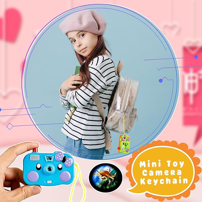 12 Pcs Camera Toy Set Plastic Camera with 8 Patterns Lmages in Viewfinder Mini Toy Camera for Party Favors Goodie Bag Return Gifts, 4 Colors