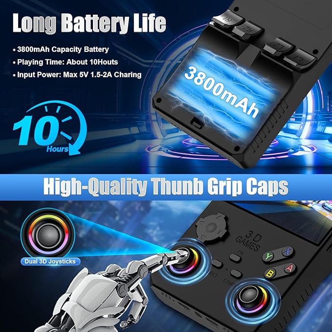 2026 V40MAX Upgraded Retro Handheld Game Console, Built in 40,000+Classic Games, 40+Simulators, Linux System, 4.0-inch 4K HD IPS Screen Video Player, 256GB, Portable Pocket Arcade Console(Black)