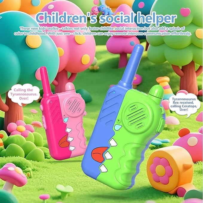 W1 Walkie Talkies for Kids,Single Channel Kids Walkie Talkies with Flashlight Lanyard,3 Miles Range Toys Walkie Talkie for Outside/Camping/Hiking (2-Pack)