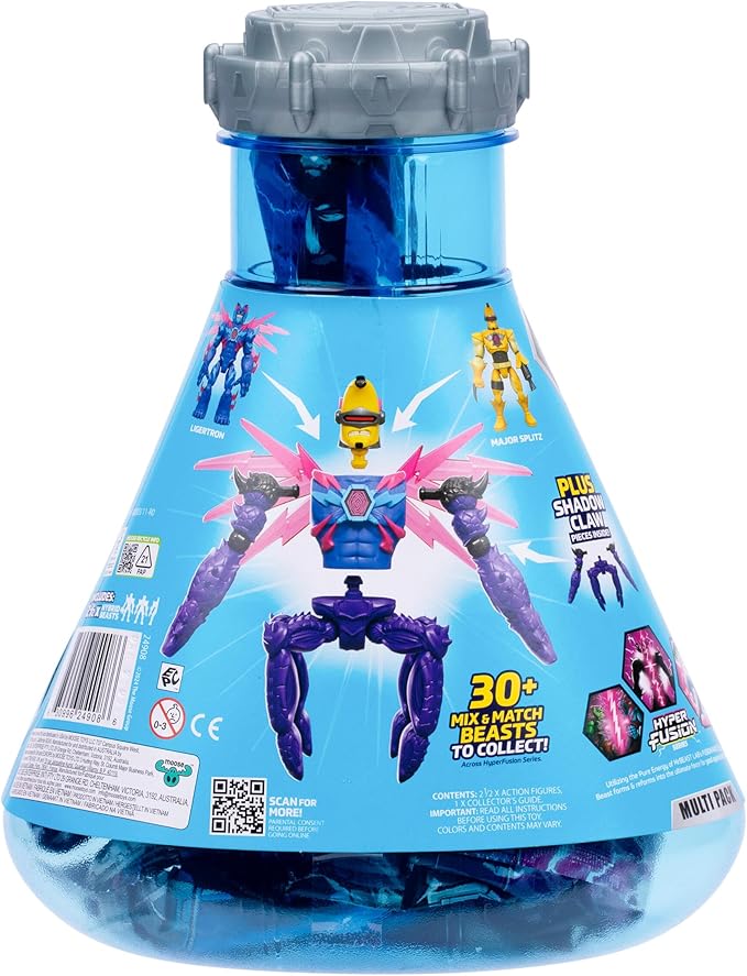 MrBeast Lab Hybrids Multi Pack, Reveal Different Hybrid Parts To Create 2 Mix & Match Action Figures, Plus Parts Of The Golden Panther Dragon, Fuse Millions Of Beast Combinations - Liger VS Banana-man