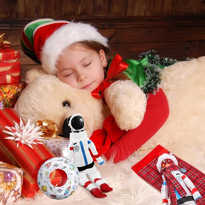 Kacctyen Astronaut Themed Christmas Doll Accessories - 19 Pcs Include Sleeping Bag, Hat, Suit, Scarf, Glasses, Pillow, Eye Mask, Shoes, Mask, Hammock
