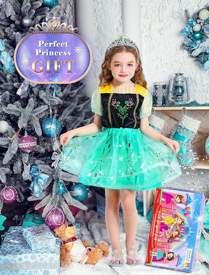 Princess Dress Up for Girls 3 4 5 6, Kids' Dress Up Pretend Play Clothes Princess Toys Gift for Little Girls