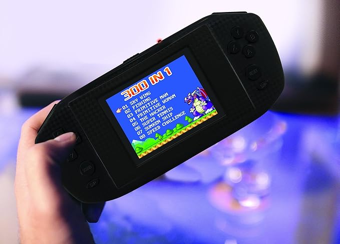 LEXiBOOK JL3000 Power Cyber Arcade Portable Game Console, 300 Games, 2.8" LCD Color Screen, Black