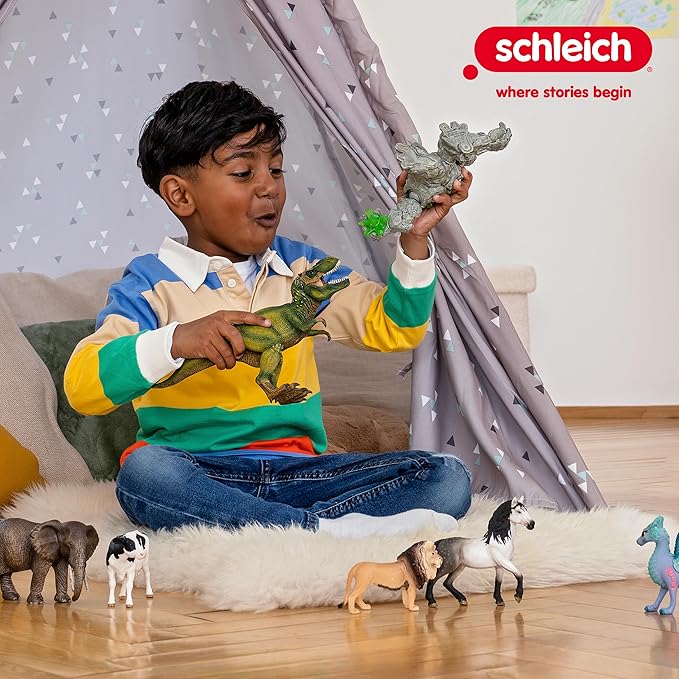 Schleich Eldrador Creatures - 8" Stone Monster Toy with Crystal Set - Cool Movable Monster Action Figure for Boys and Girls - Fantasy Giant Rock Beast Figurine - Fun Scary Toys - Kids Ages 7+ | 70141