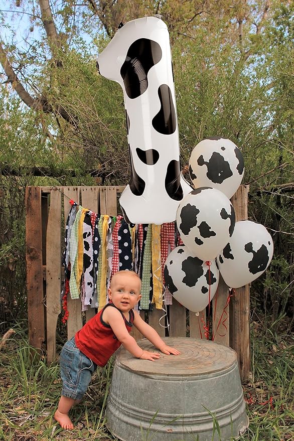 Cow Print Number Balloon Birthday Decorations, 40 inch Number balloon 0-9(Zero-Nine), Cow Balloon for Farm Birthday Party Supplies, Cow Themed birthday party Decorations (Number 9)